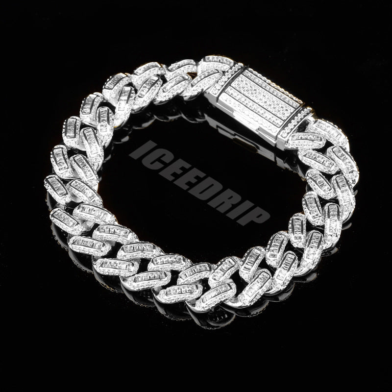 15MM 18K Gold-Plated Baguette Iced Bracelet