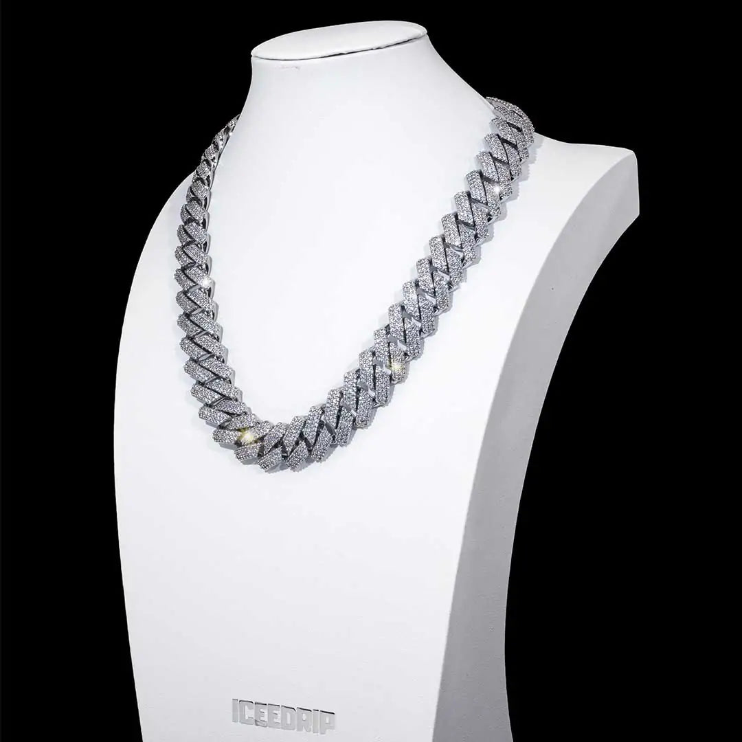 Chain 3 Rows Prong Cuban Link Chain - 19MM 3-Row Link Chain | ICEEDRIP