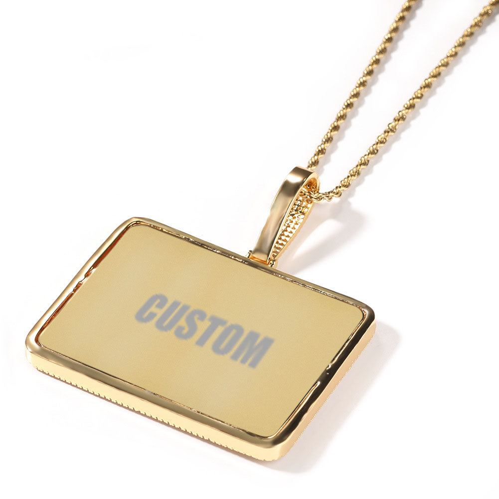 CUSTOM LETTER 3D BIG SQUARE NECKLACE