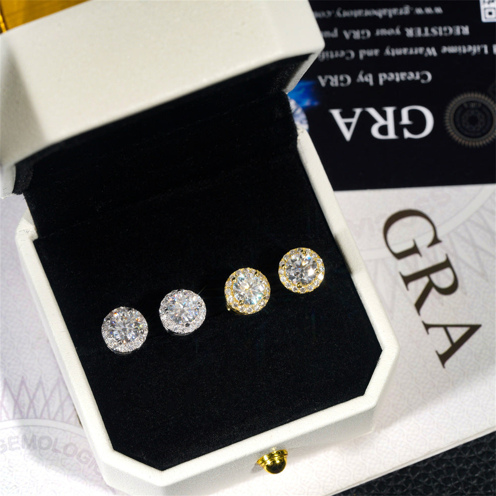 2.00 Carat Certified VVS1 Moissanite Halo Earrings_ICEEDRIP JEWELRY