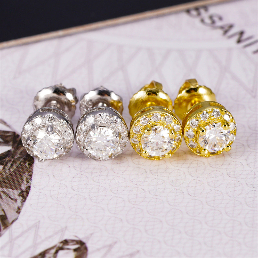 2.00 Carat Certified VVS1 Moissanite Halo Earrings_ICEEDRIP JEWELRY