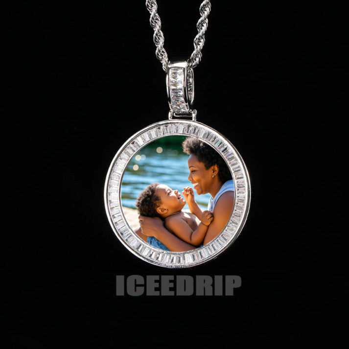 Custom Baguette Picture Pendant