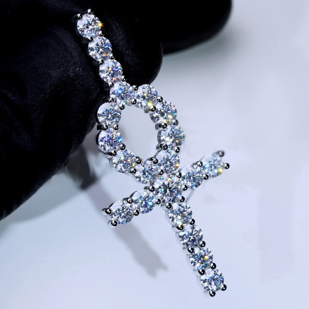 4.81 Carat VVS Moissanite Ankh Necklace_ICEEDRIP JEWELRY