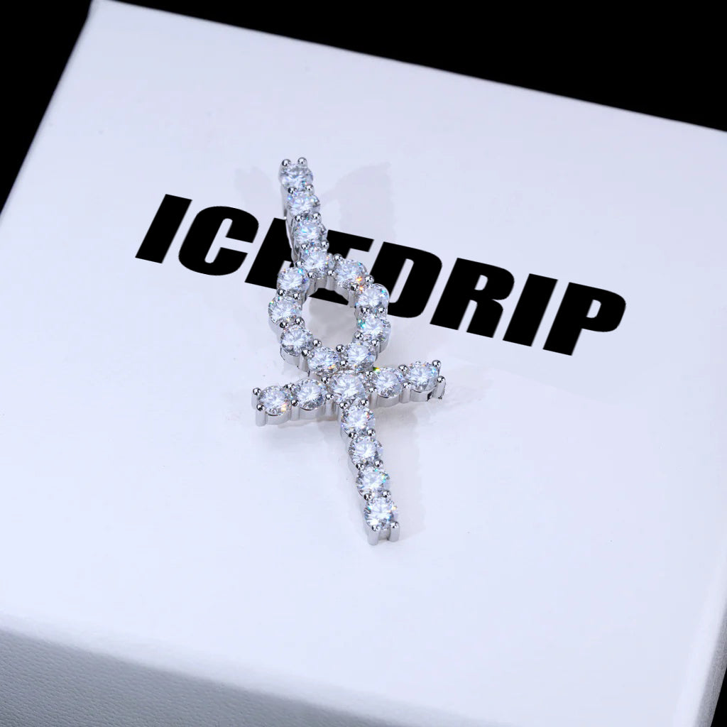 4.81 Carat VVS Moissanite Ankh Necklace_ICEEDRIP JEWELRY