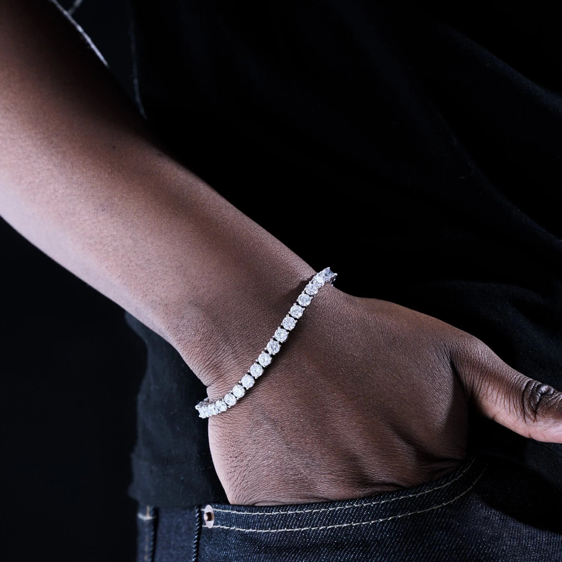 5MM 925S & VVS Moissanite Tennis Bracelet White Gold