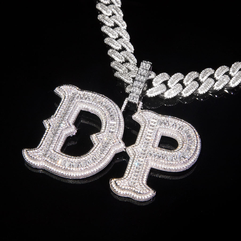 Custom Thorns Baguette Letters Pendant