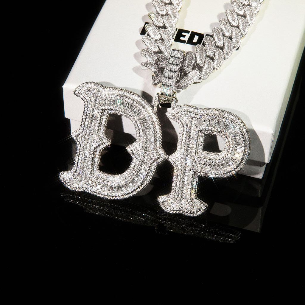 Custom Thorns Baguette Letters Pendant