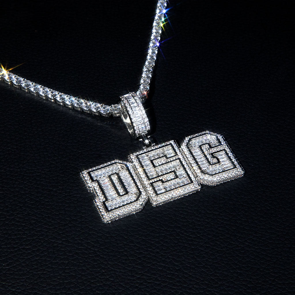 Custom Letters Baguette Necklace