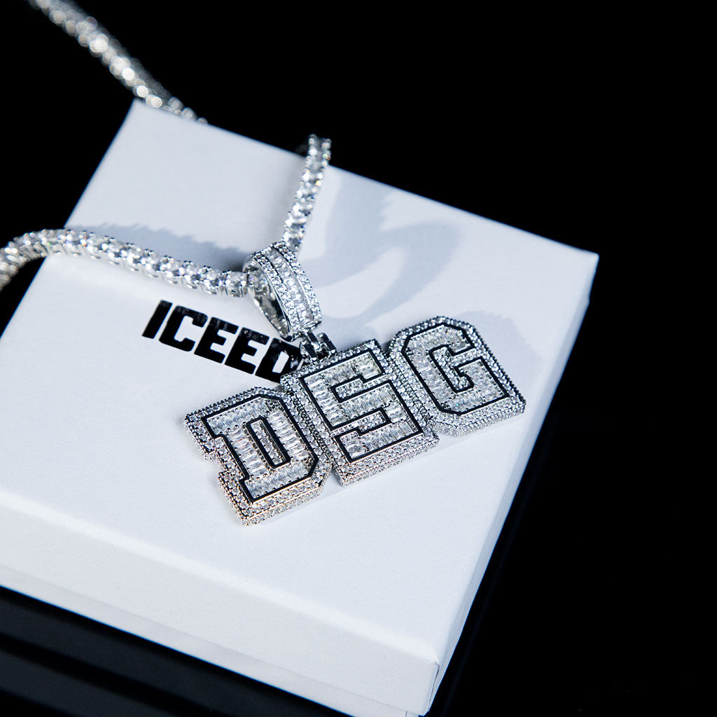 Custom Letters Baguette Necklace