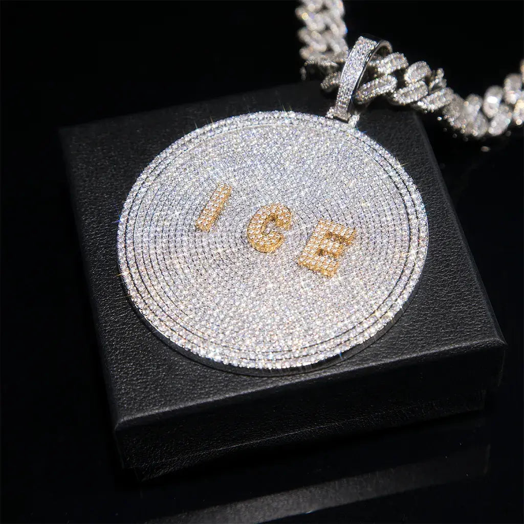 Custom 3D Big Disc Letters Necklace01_ICEEDRIP
