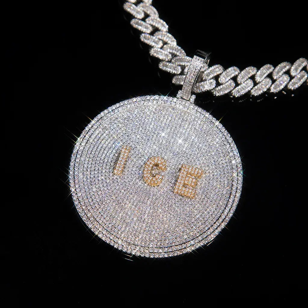 Custom 3D Big Disc Letters Necklace02_ICEEDRIP