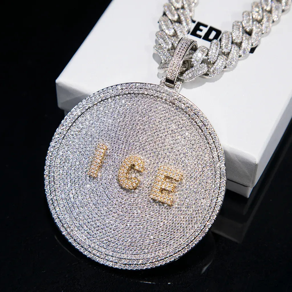 Custom 3D Big Disc Letters Necklace丨ICEEDRIP