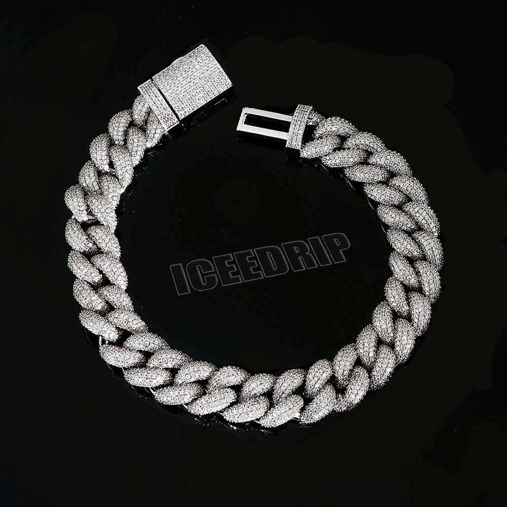 5-Row 15mm Iced Cuban Bracelet
