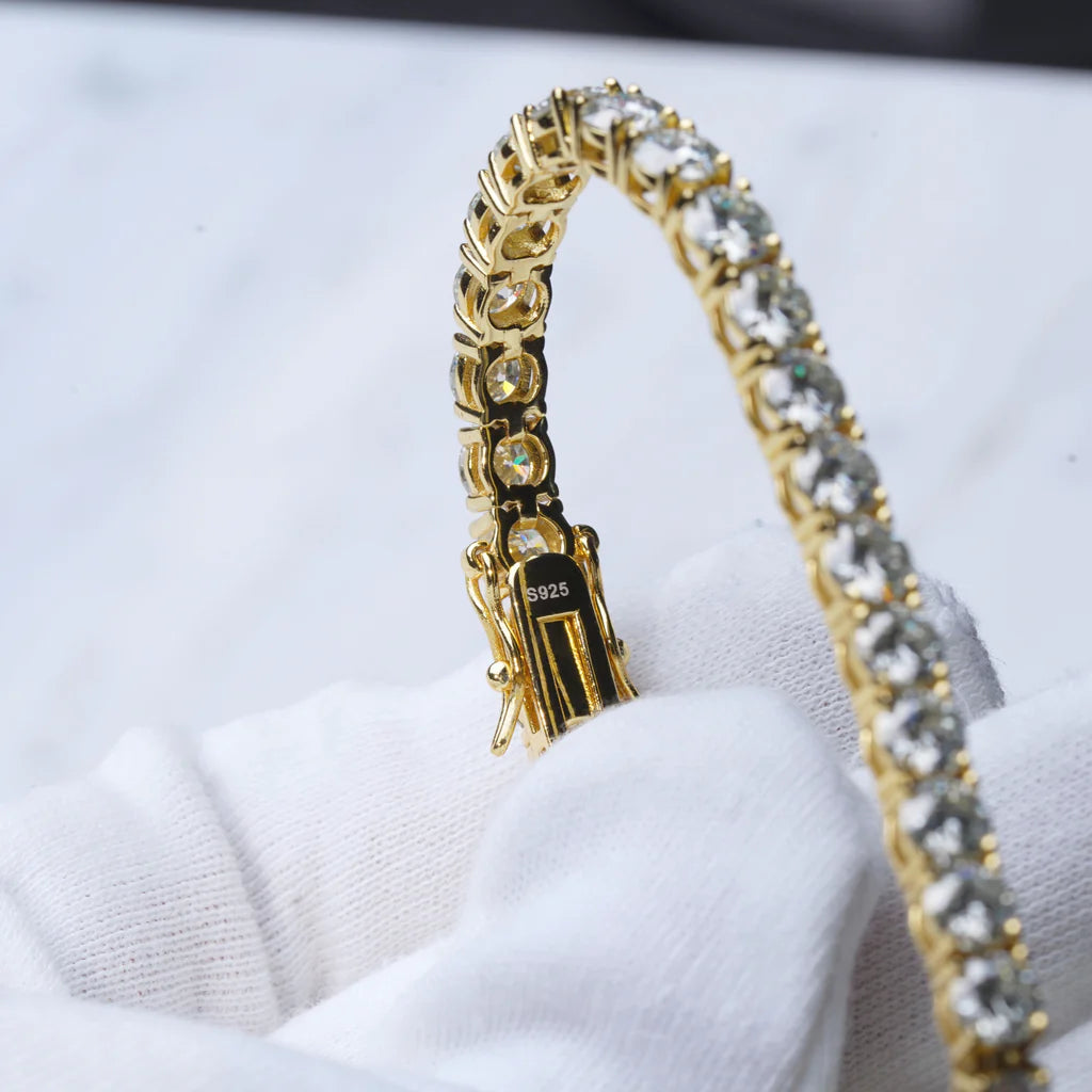 5MM 925S & VVS Moissanite Tennis Bracelet 18K Gold