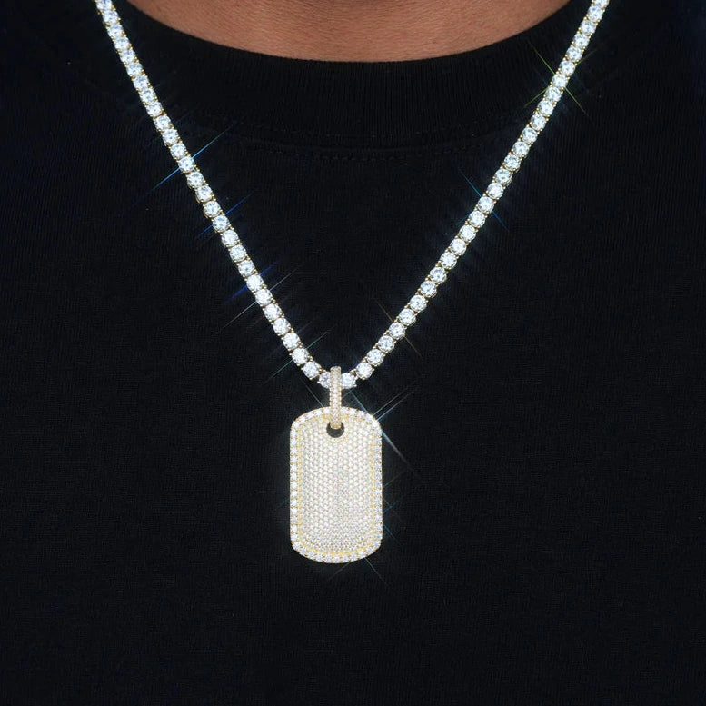 Iced Out Dog Tag Necklace