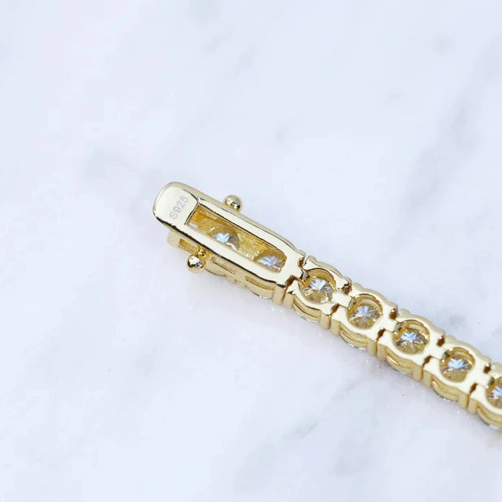 5MM 925S & VVS Moissanite Tennis Bracelet 18K Gold