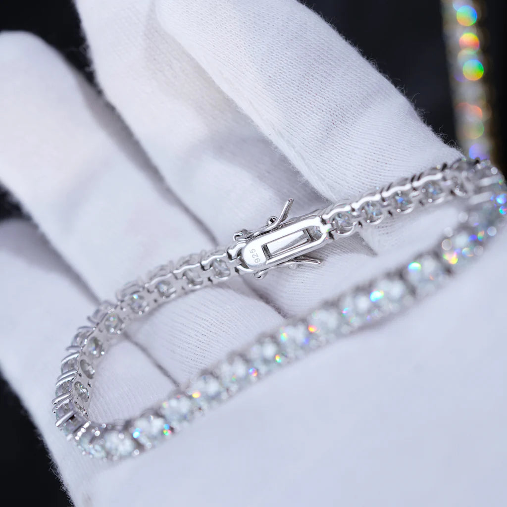 5MM 925S & VVS Moissanite Tennis Bracelet White Gold