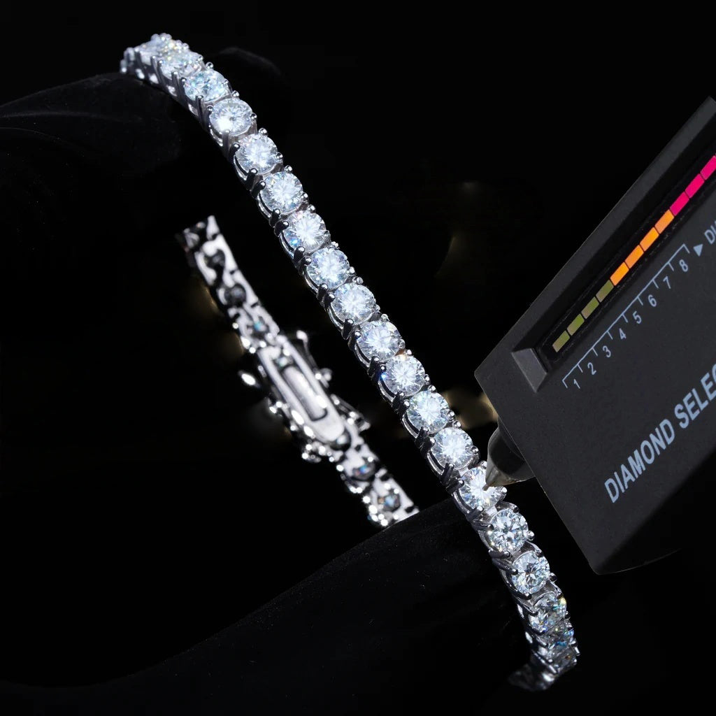 5MM 925S & VVS Moissanite Tennis Bracelet White Gold