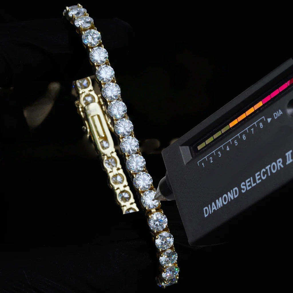 5MM 925S & VVS Moissanite Tennis Bracelet 18K Gold