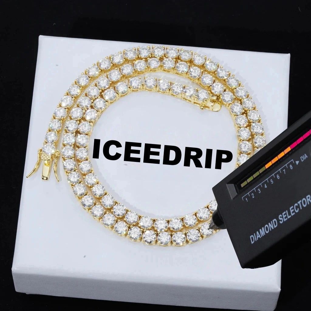 5MM S925 & VVS Moissanite Tennis Chain 18K Gold