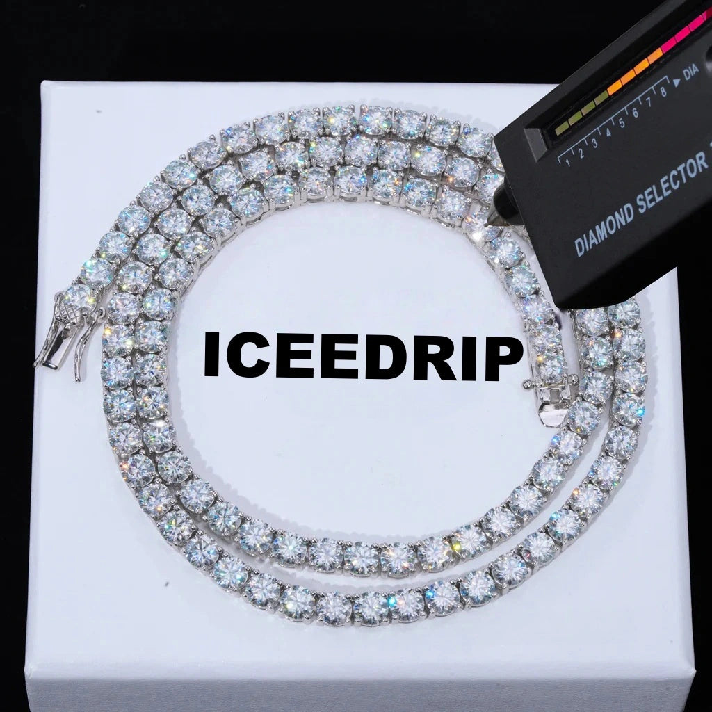 5MM S925 & VVS Moissanite Tennis Chain White Gold