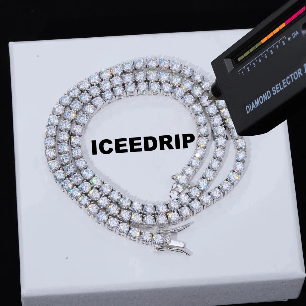 4MM S925 & VVS Moissanite Tennis Chain White Gold