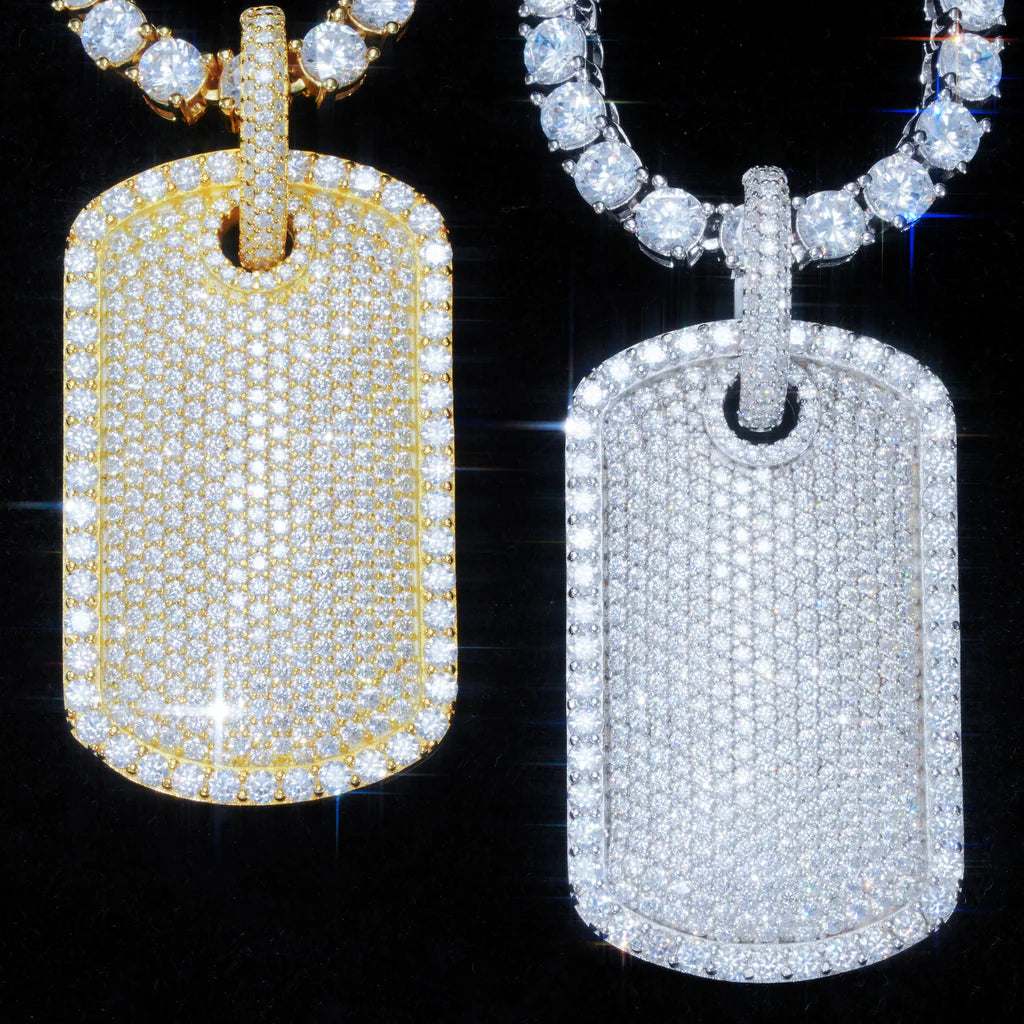 Iced Out Dog Tag Necklace