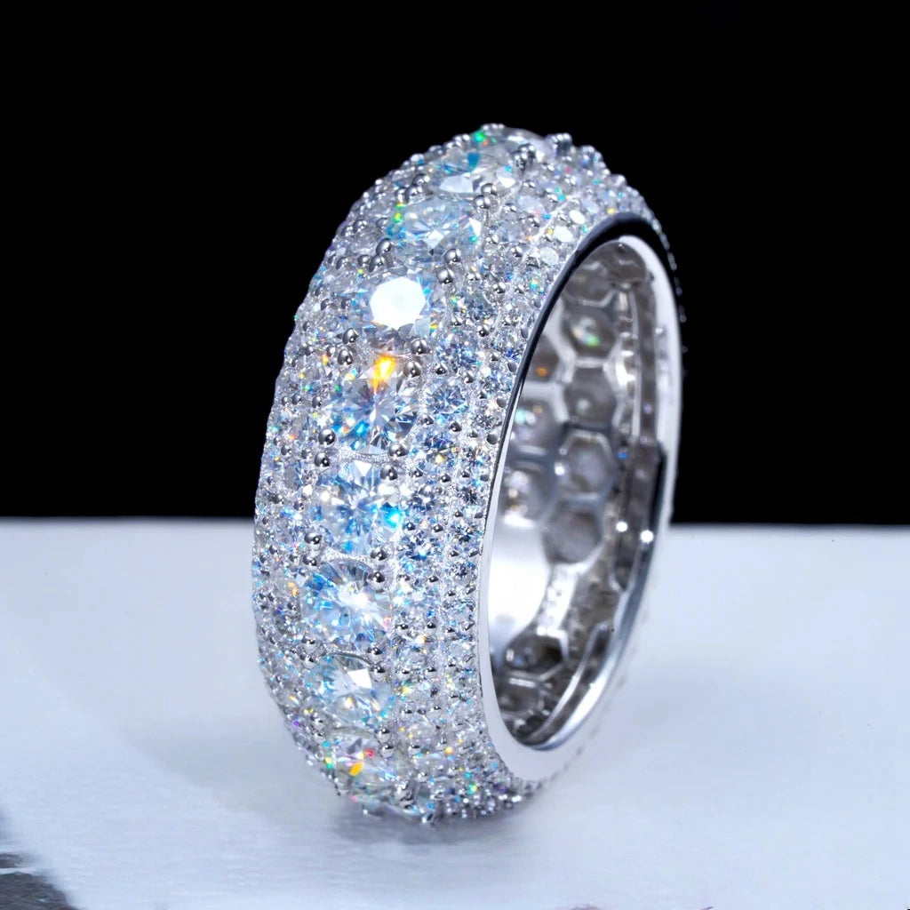 925S & VVS Moissanite Layered Ring White Gold