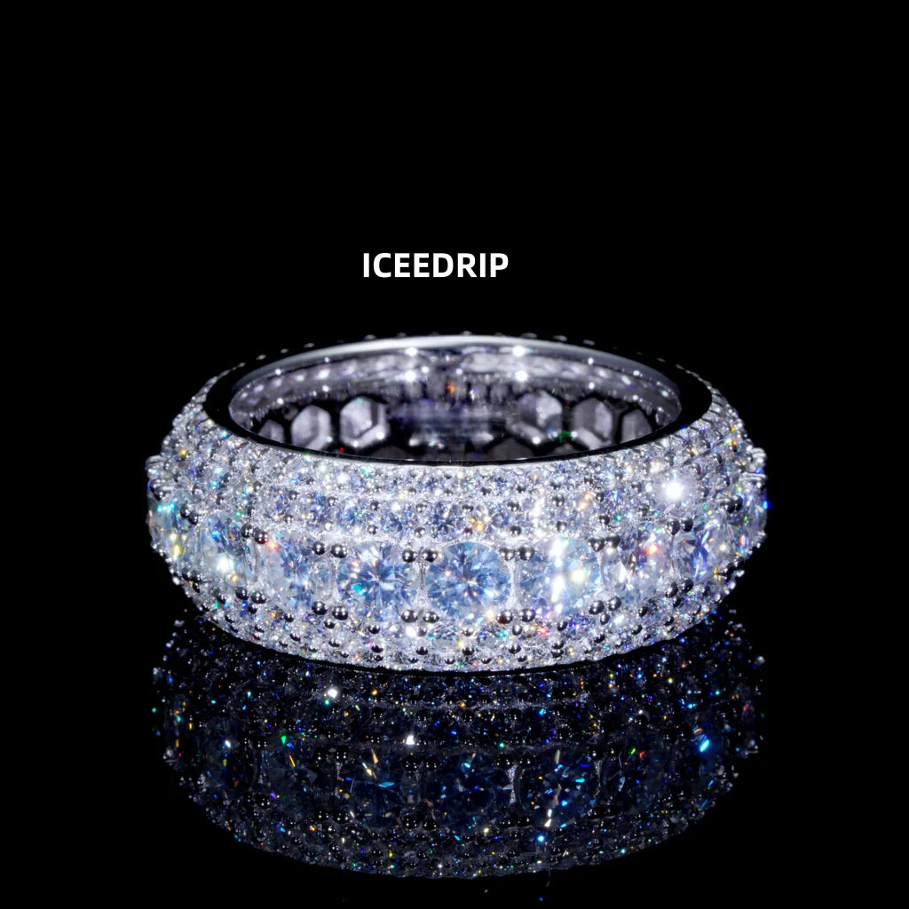 925S & VVS Moissanite Layered Ring White Gold