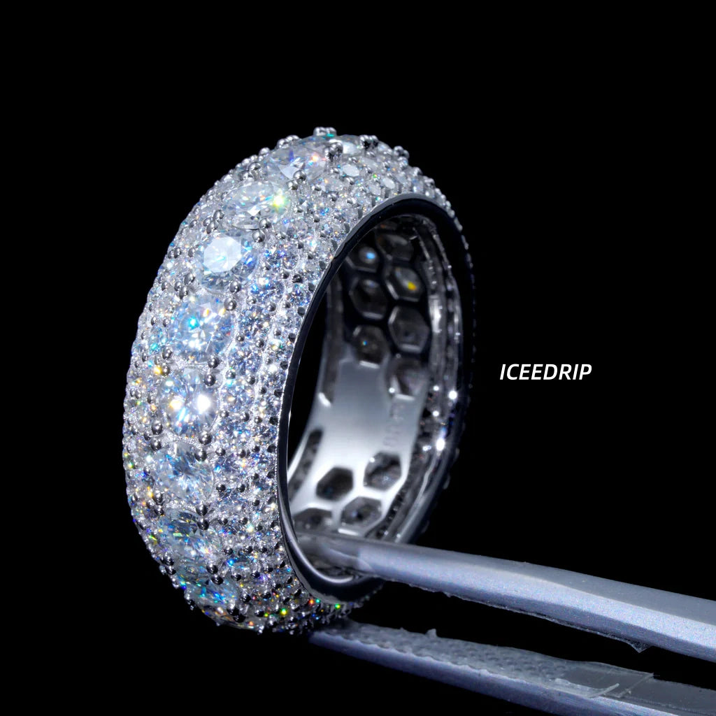 925S & VVS Moissanite Layered Ring White Gold