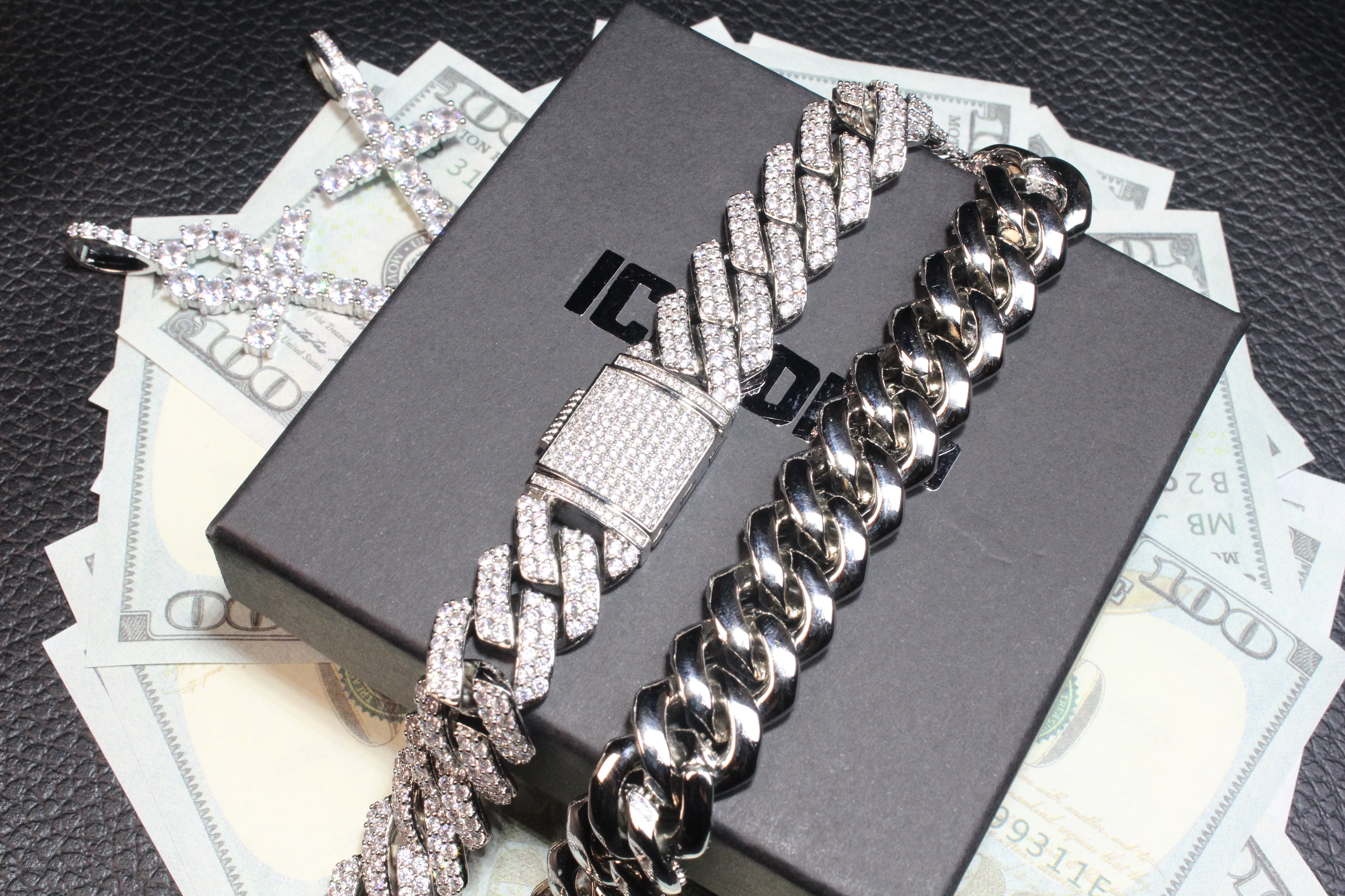 14MM 2-ROW ICED OUT PRONG CUBAN CHAIN
