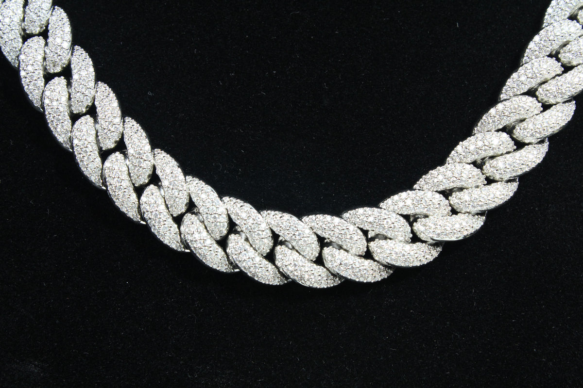 Chain 3 Rows 14mm 3-Row Bubble Iced Cuban Chain – ICEEDRIP