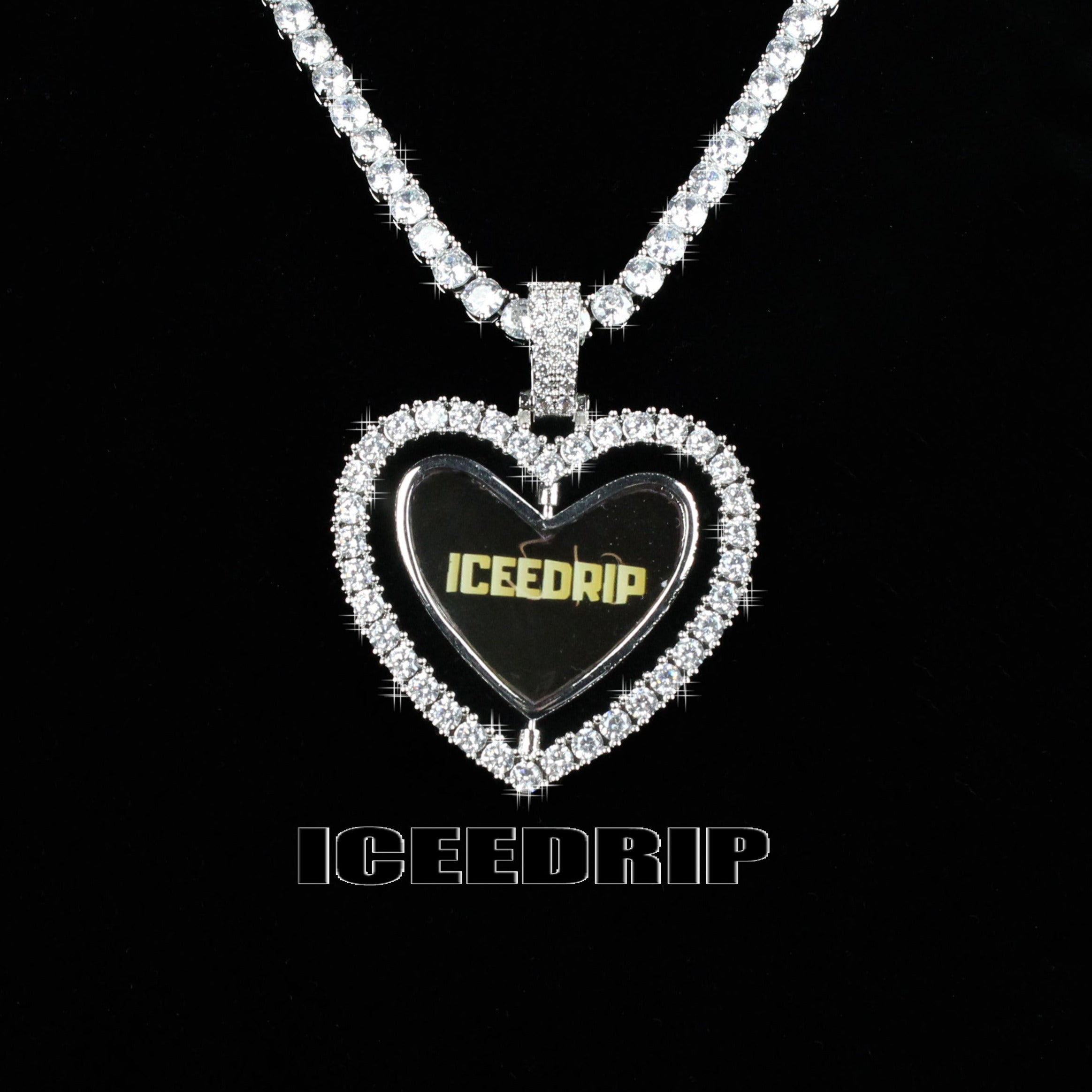 3D Spinning 2-Faced Heart Custom Photo Pendant