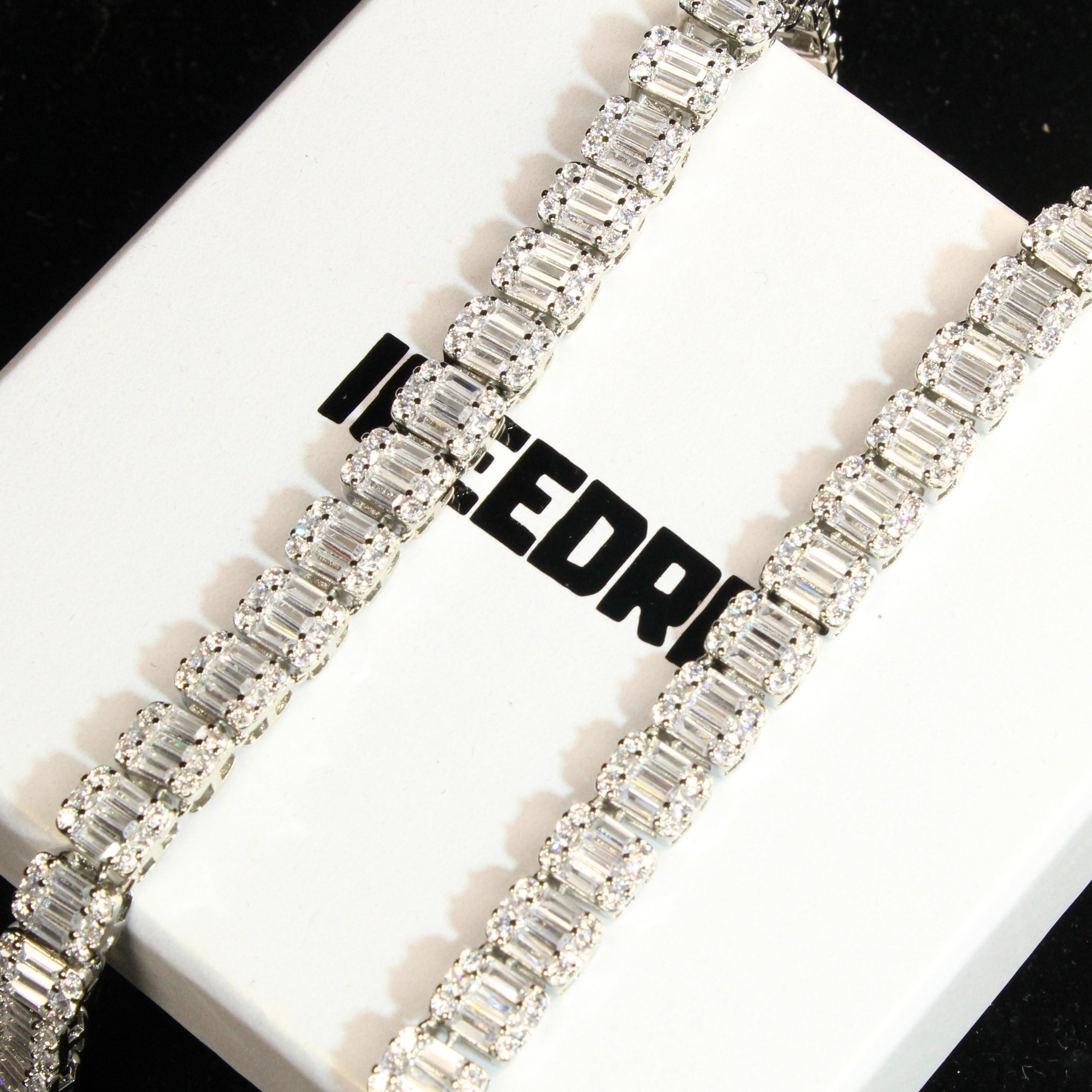 8mm Iced Square Baguette Tennis Bracelet