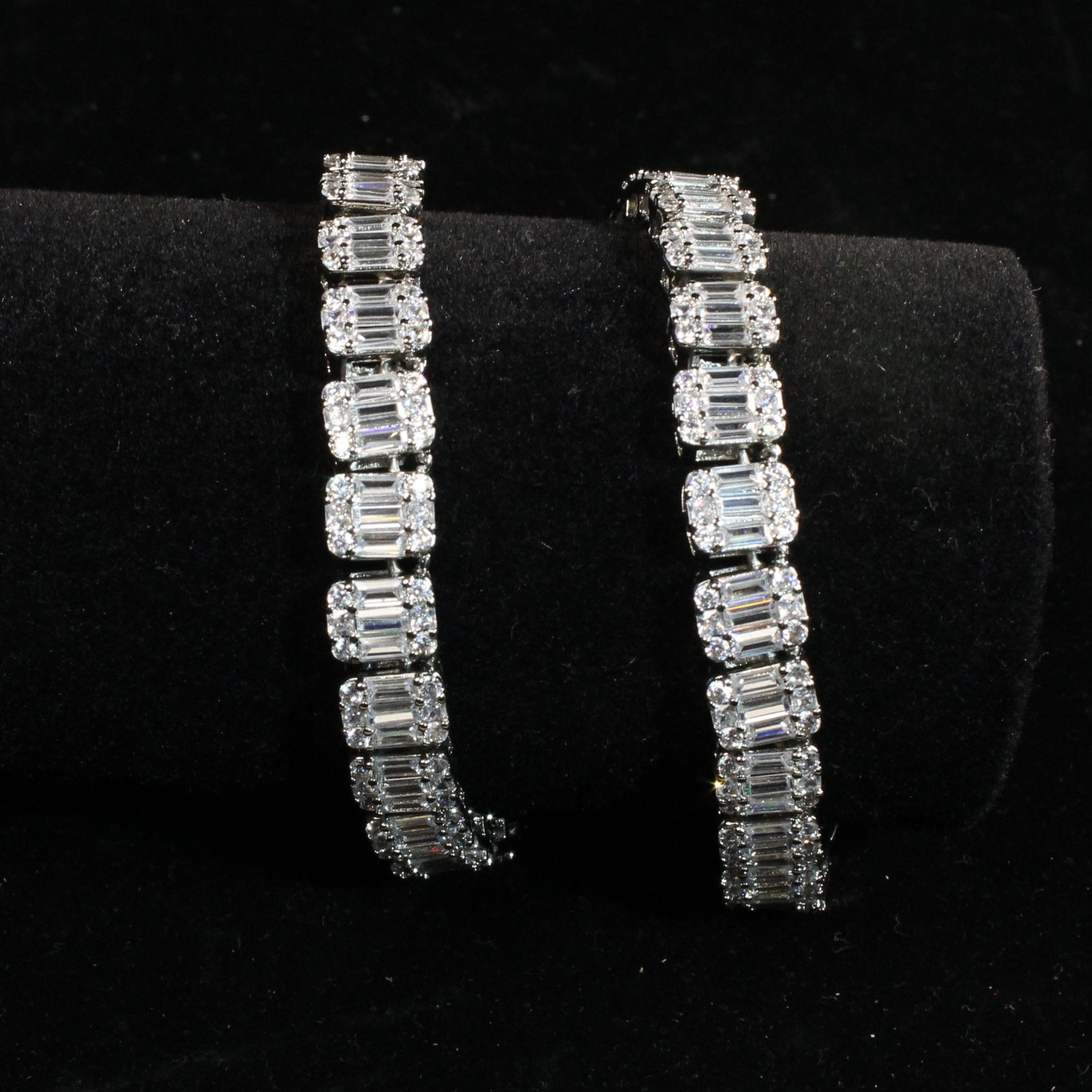 8mm Iced Square Baguette Tennis Bracelet