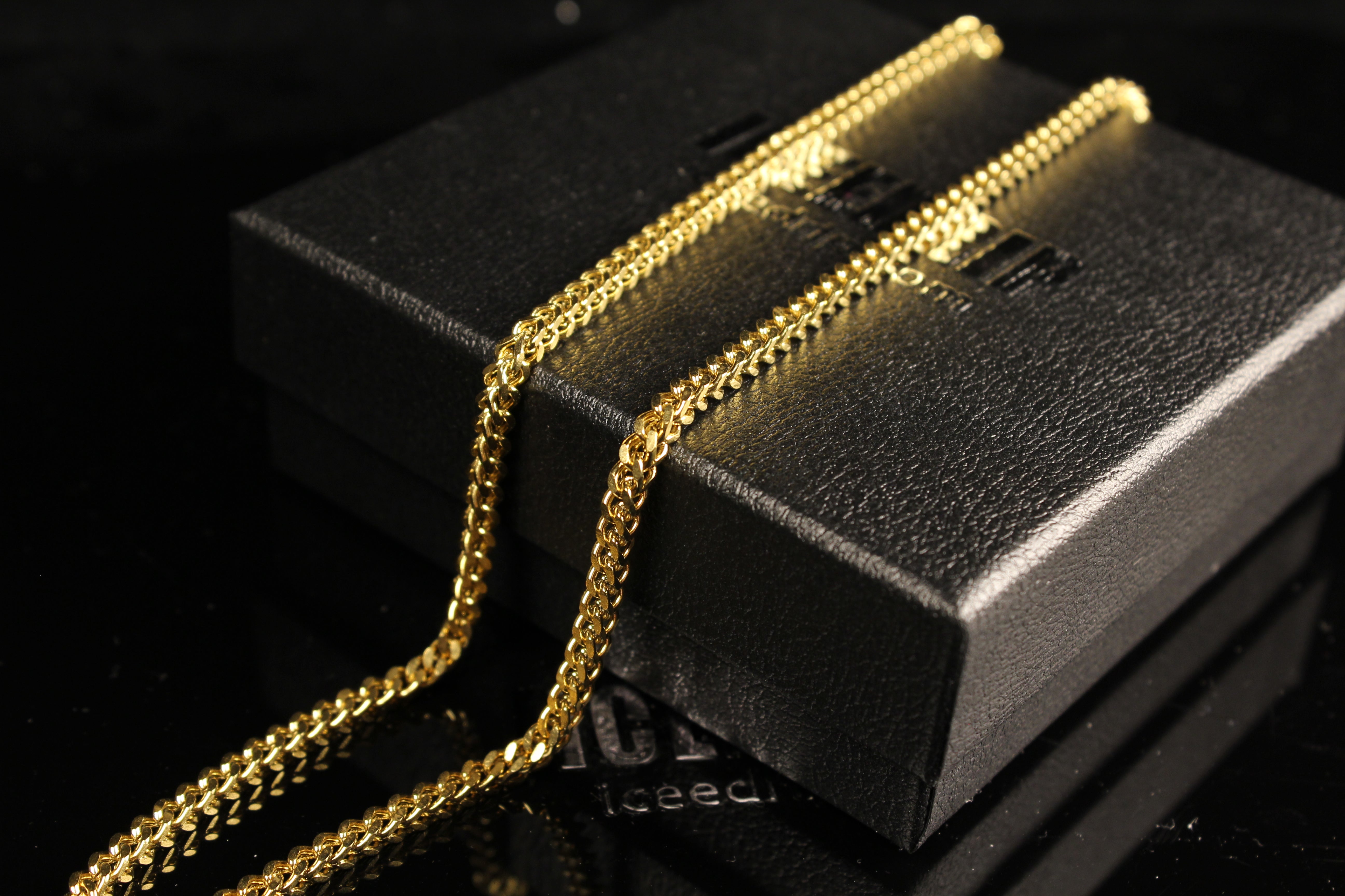 3mm Franco Link Chain in White Gold