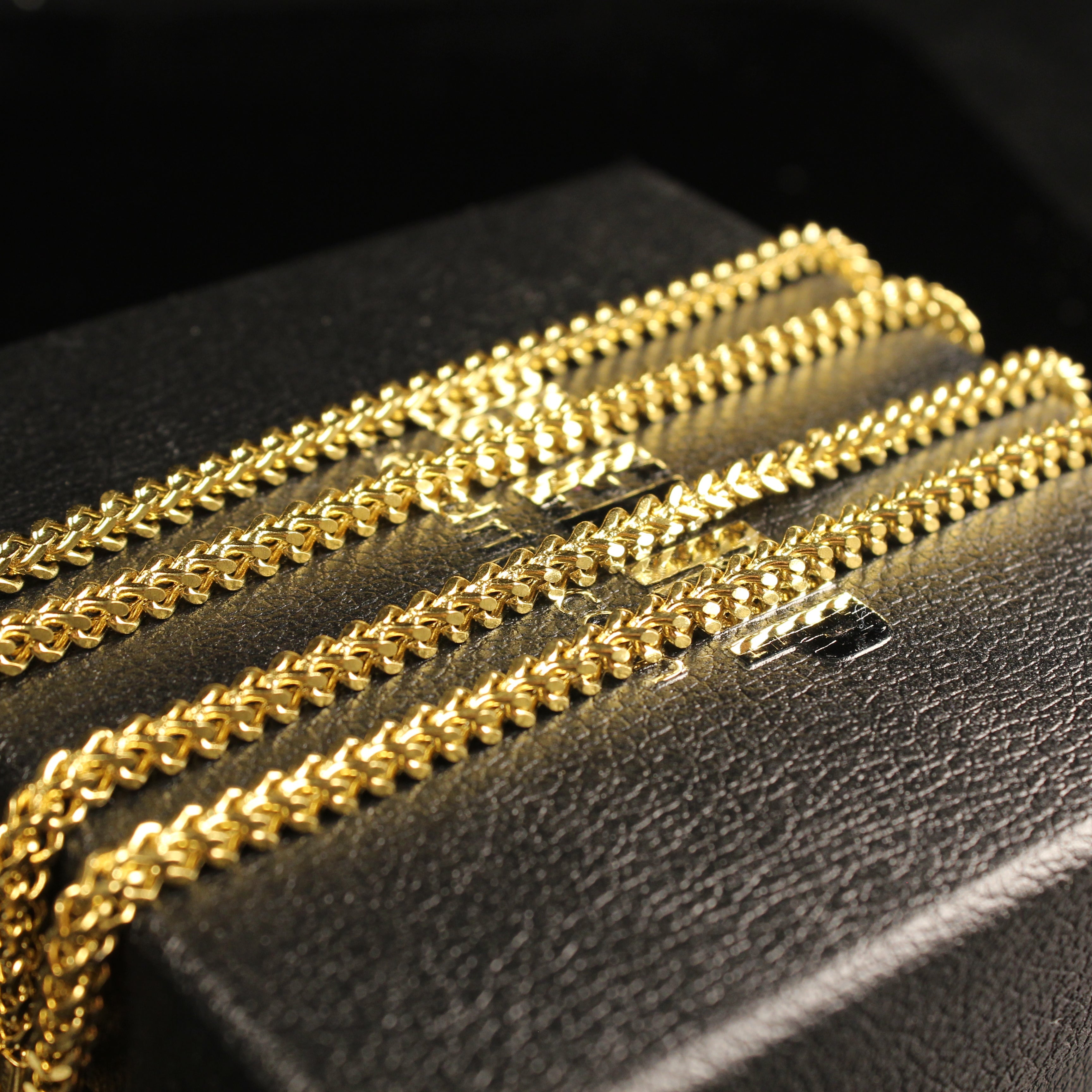 3mm Franco Link Chain in White Gold