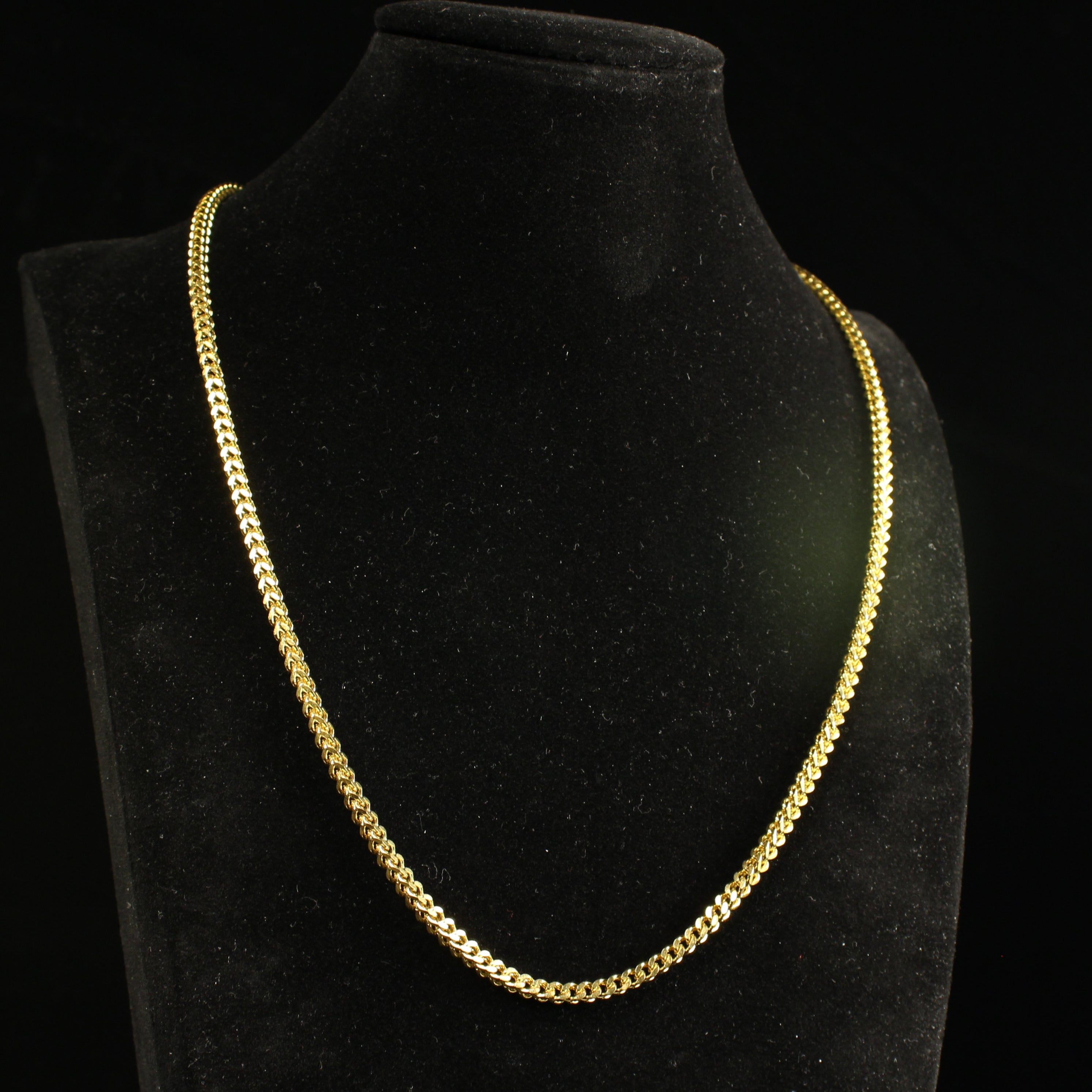 3mm Franco Link Chain in White Gold