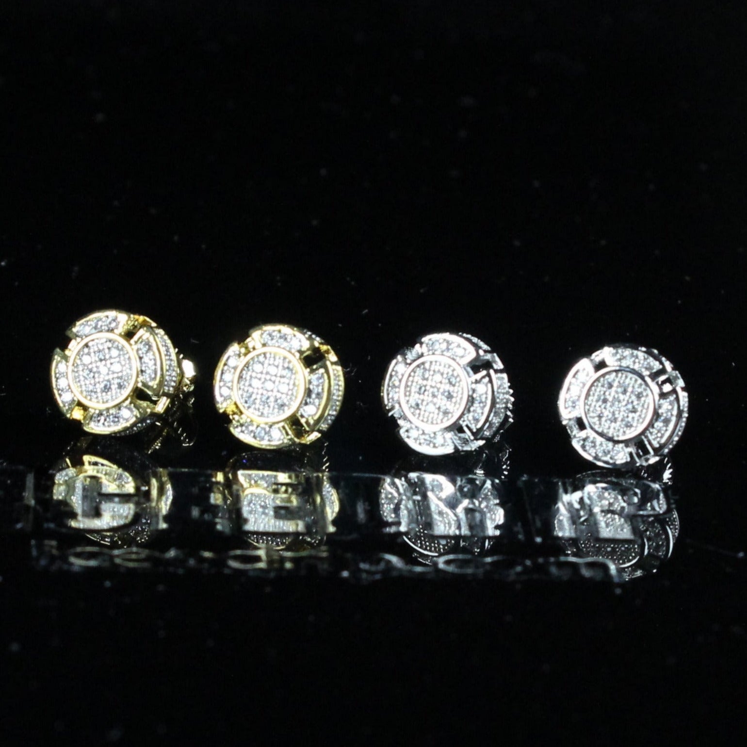 Gold-Plated Iced Hiphop Earrings (9mm)