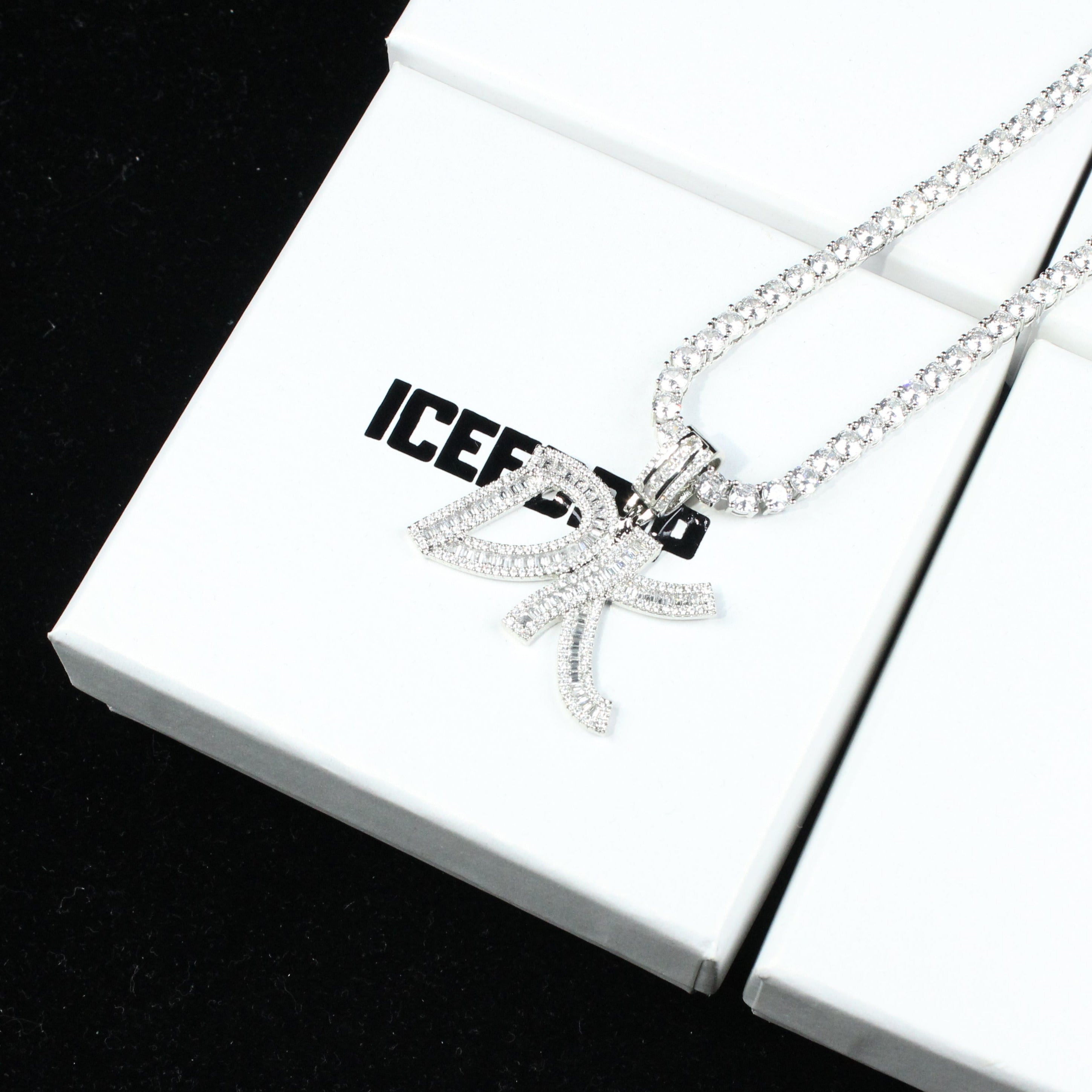Iced Out Baguette Custom Letter Necklace