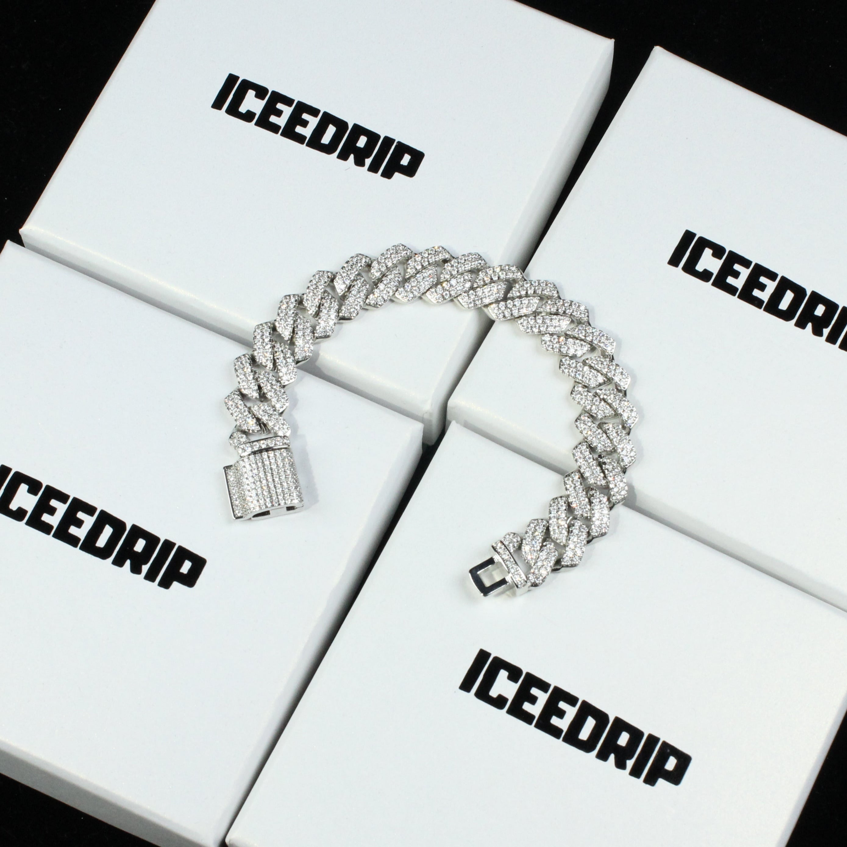 10MM Cuban Link Bracelet  In White Gold