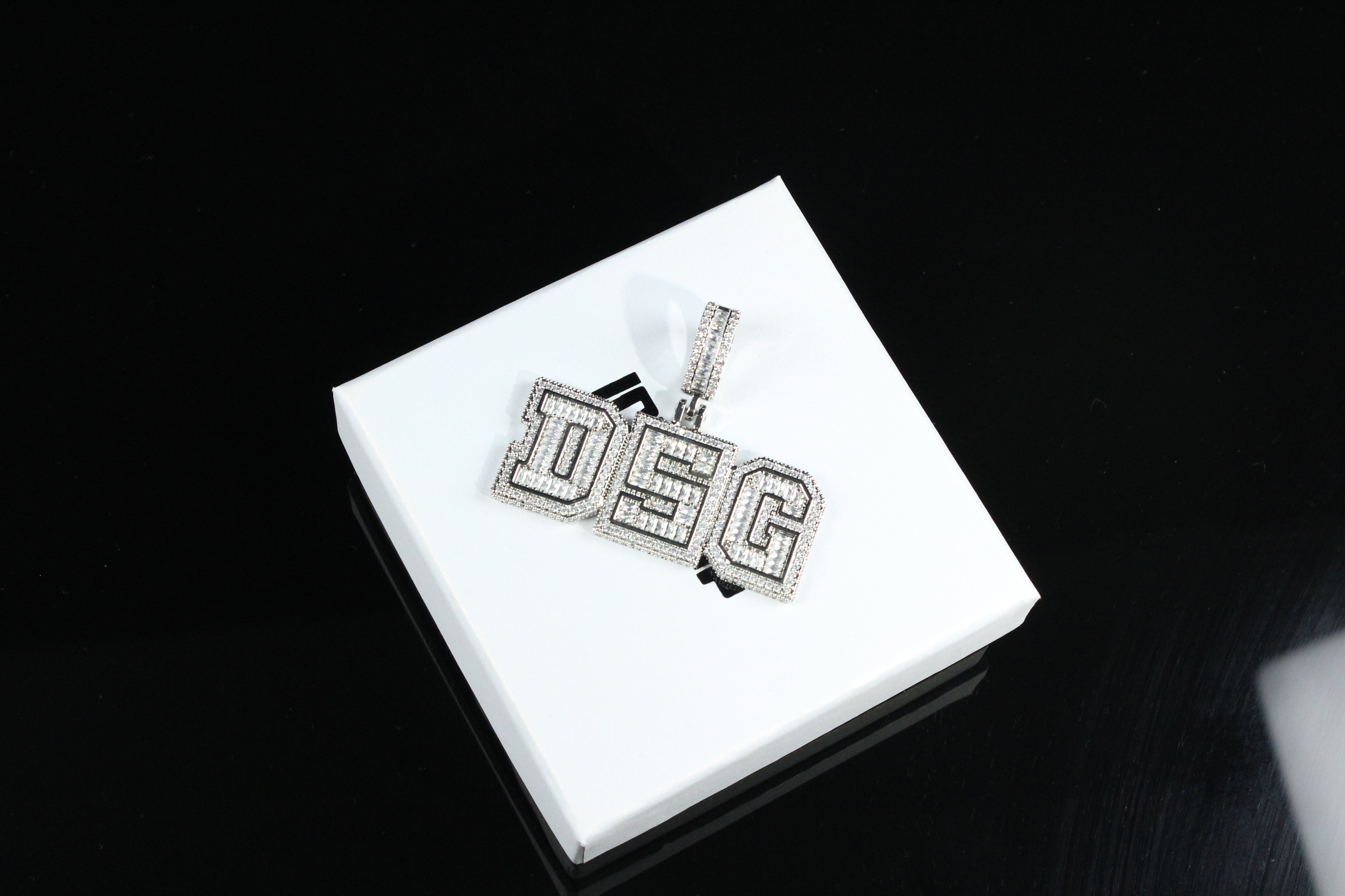Custom Letters Baguette Necklace