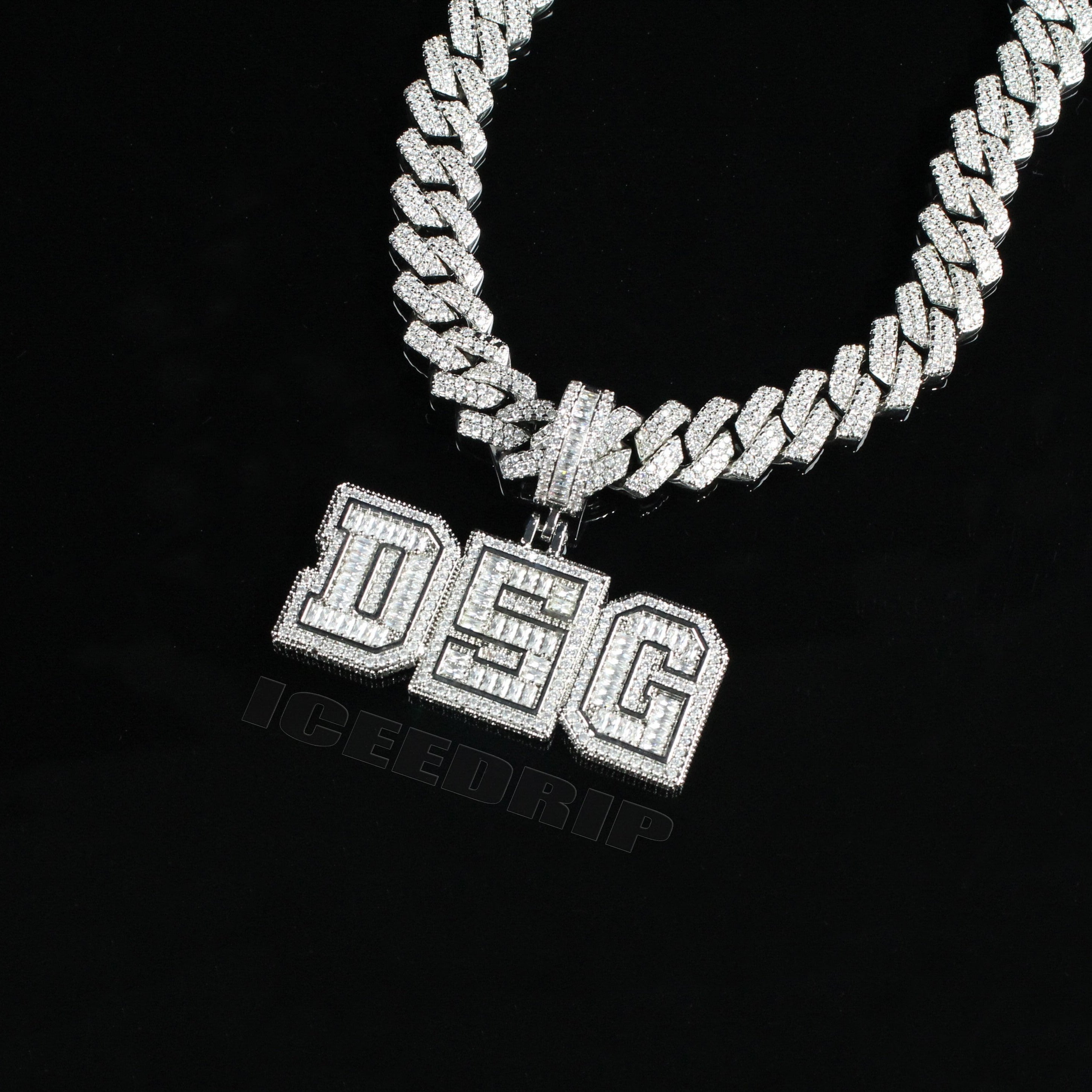 Custom Letters Baguette Necklace