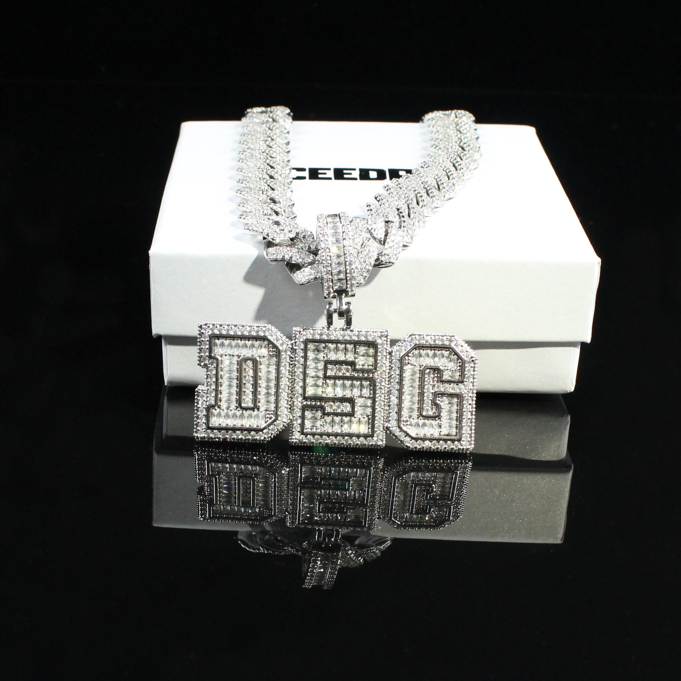 Custom Letters Baguette Necklace