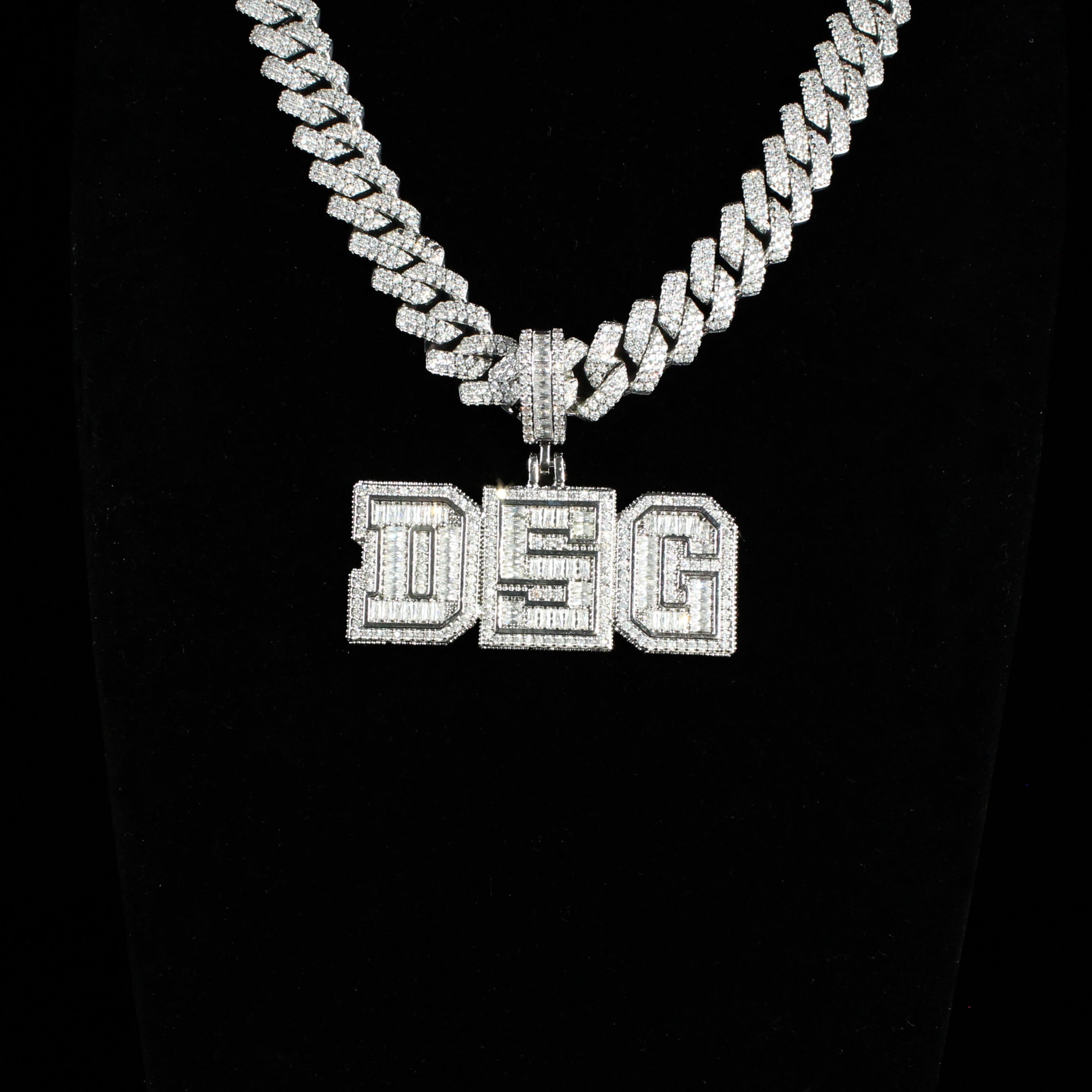 Custom Letters Baguette Necklace