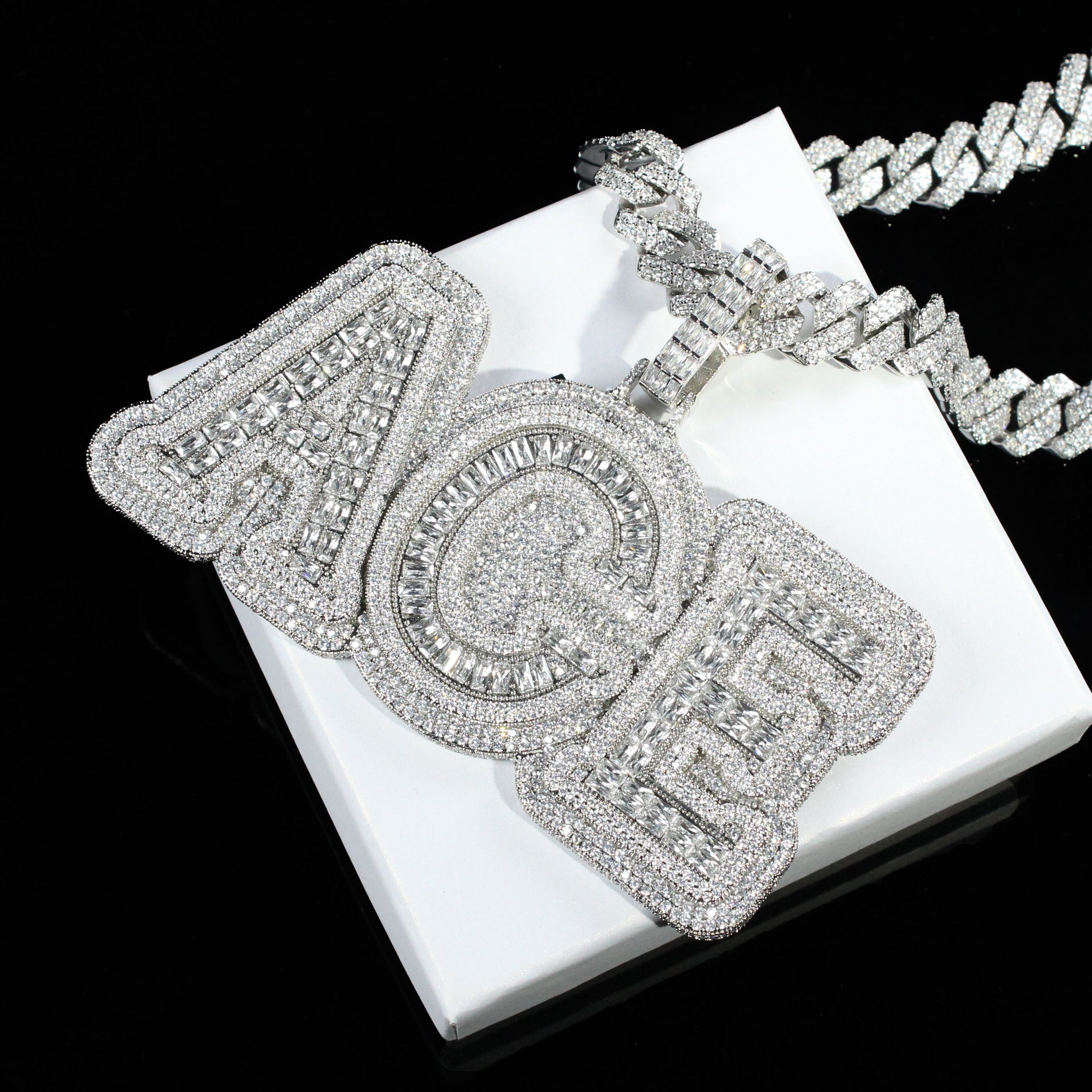 Custom Double Layer Bold Letters Pendant