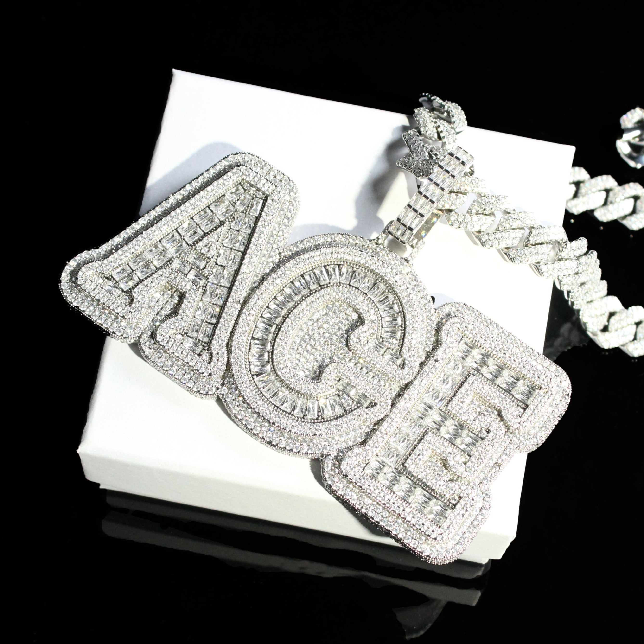 Custom Double Layer Bold Letters Pendant