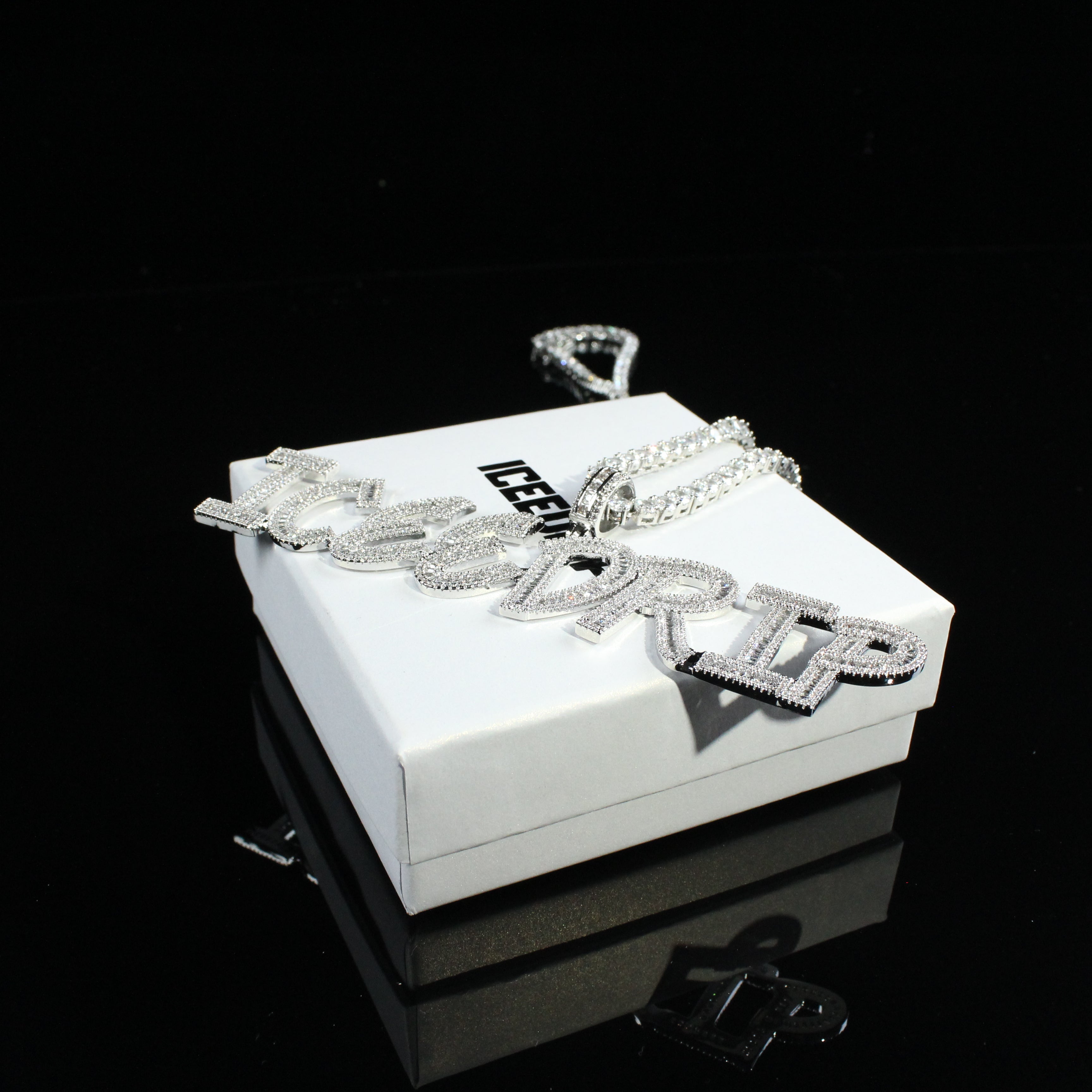 Iced Out Baguette Custom Letter Necklace