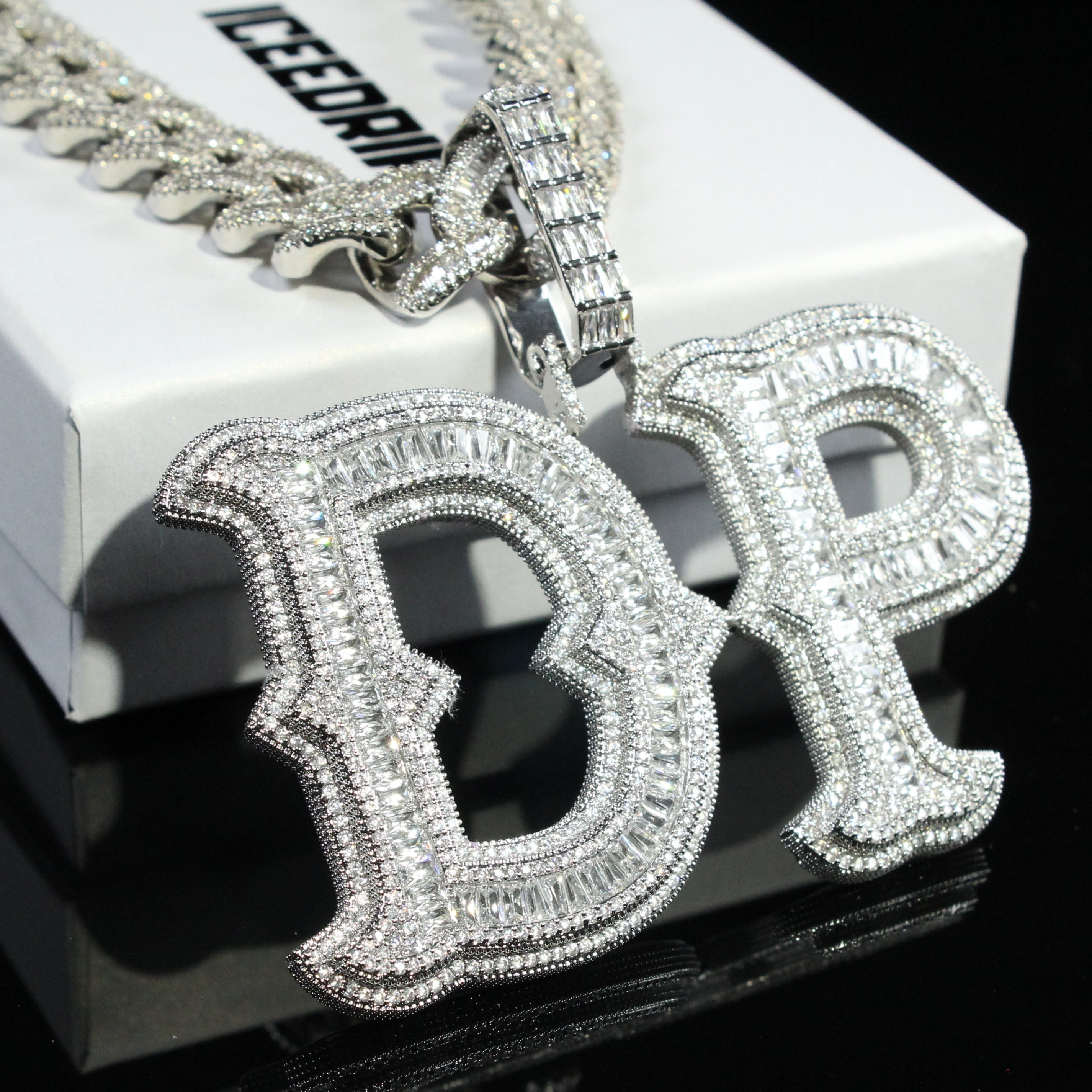 Custom Thorns Baguette Letters Pendant