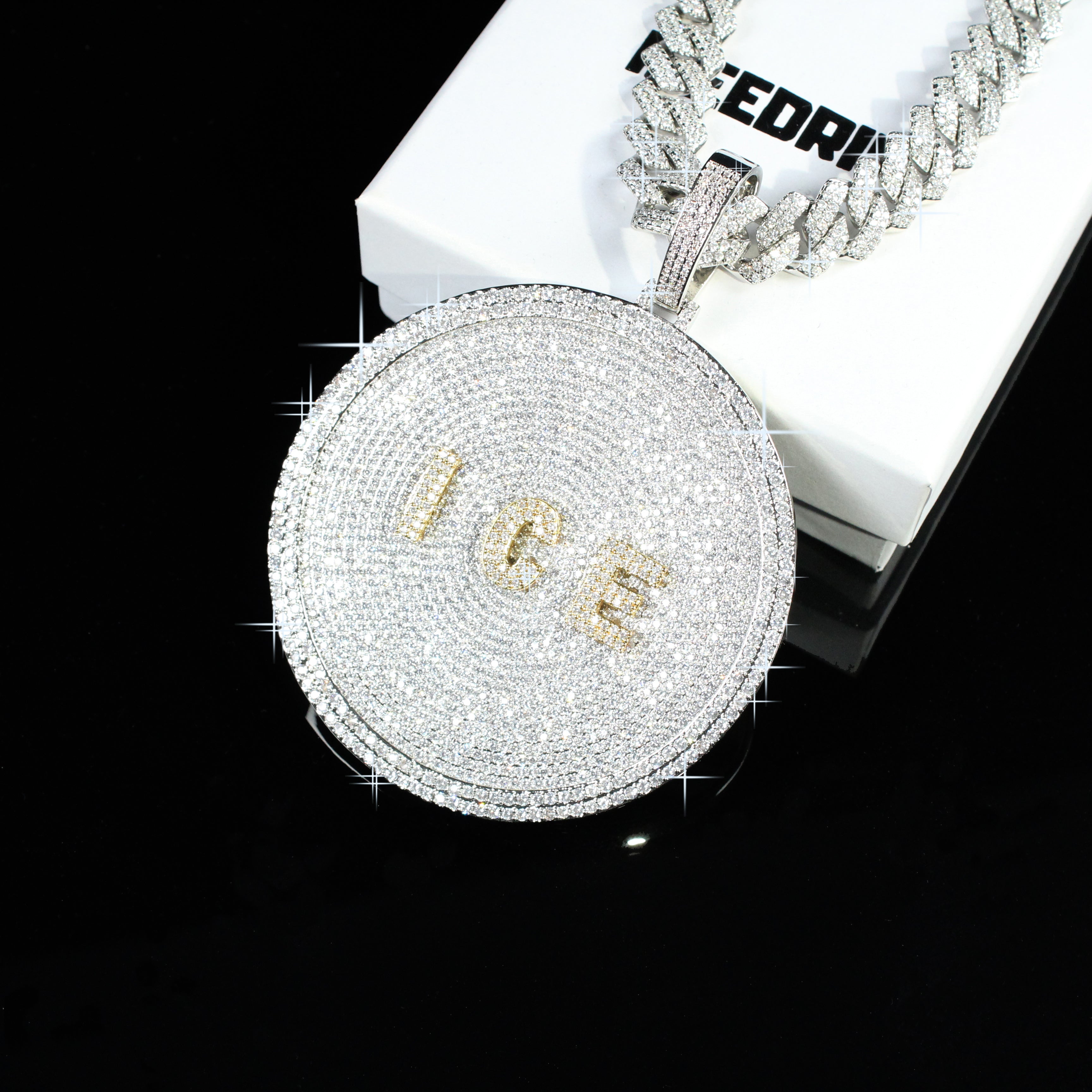 Custom 3D Big Disc Letters Necklace